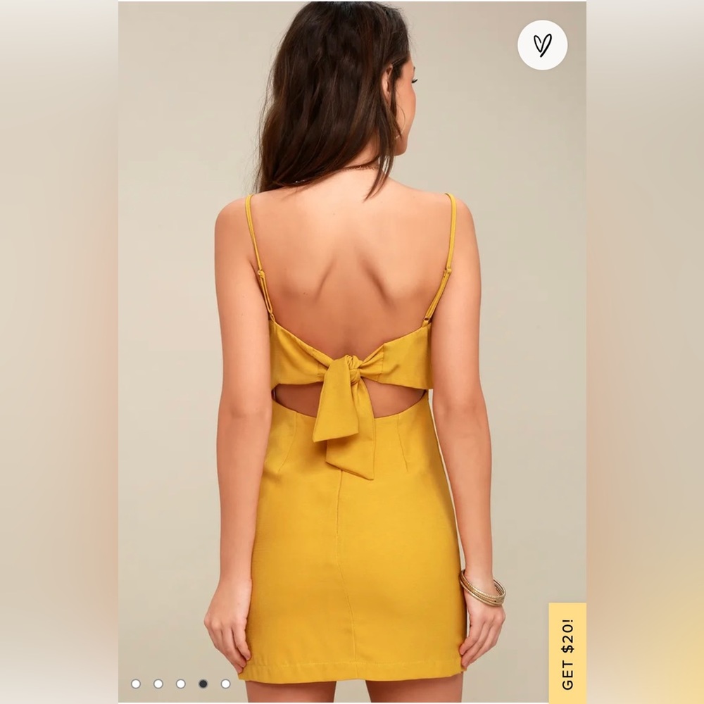 Lulus Toast To Life Mustard Yellow Mini Dress. NWT. - Picture 4 of 7